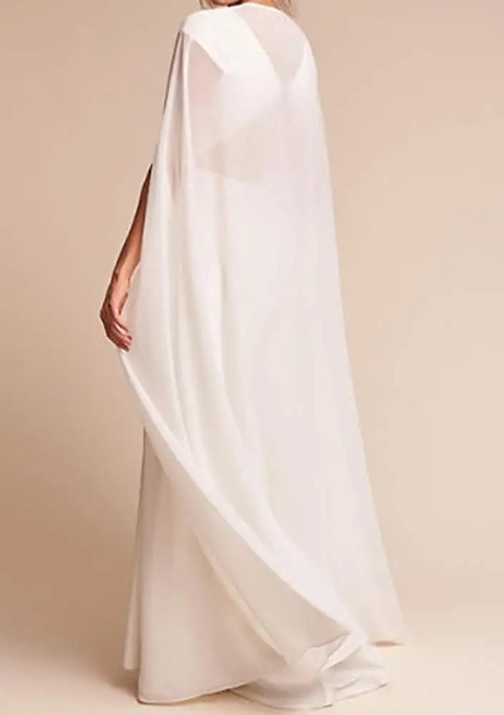 Женские шифоновые накидки на свадьбу длинное вечернее платье накидка белого