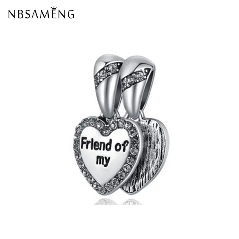 

Fashion Silver Plated DIY Beads Charm Friend Of My Pendent Charms Fit Original Bracelets & Bangles Women Jeweley