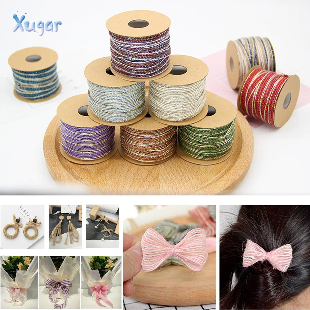 

Xugar 7mm 10m/lot Fish Silk Rope Hemp Cord Natural Hessian Jute Twine DIY Florist Pastoral Pendant Gift Packaging Earring Making