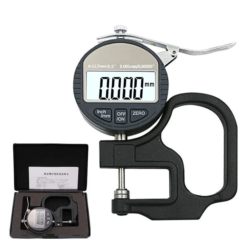 0.001mm Electronic Thickness Gauge Micrometro Thickness Tester With RS232 Data Output 12.7mm Digital Micrometer Thickness Meter