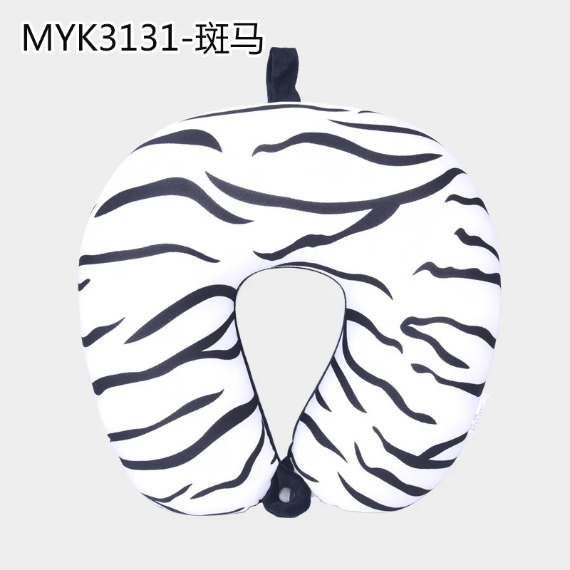 Zebra 1 шт. принт подушки с узором u-образная Шейная подушка для путешествия Подушка самолет шаблон автомобиля шеи Защита с губчатым наполнителем подушка с наполнителем - Цвет: Zebra