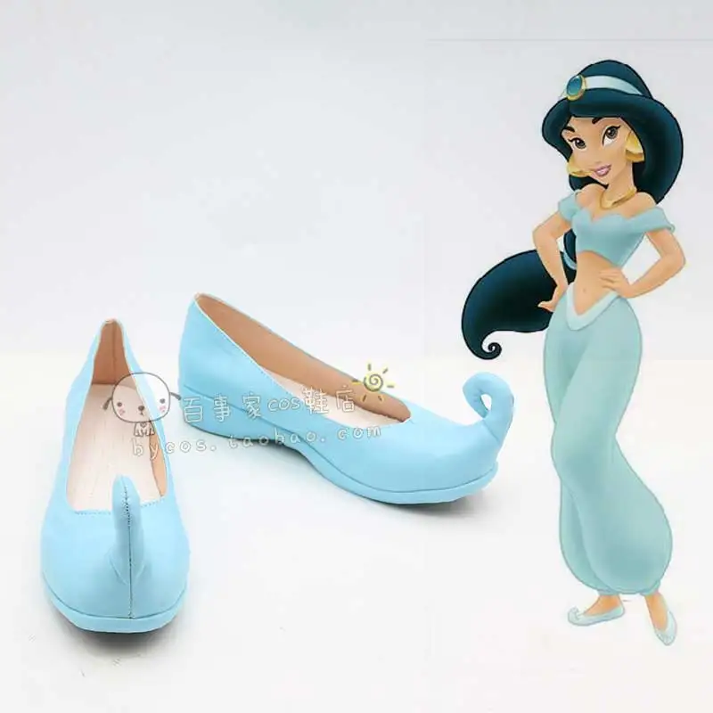 

Aladdin Princess Cosplay shoes and the magic lamp Princess Jasmine Shoes Indian blue shoes Costume Role Play costume