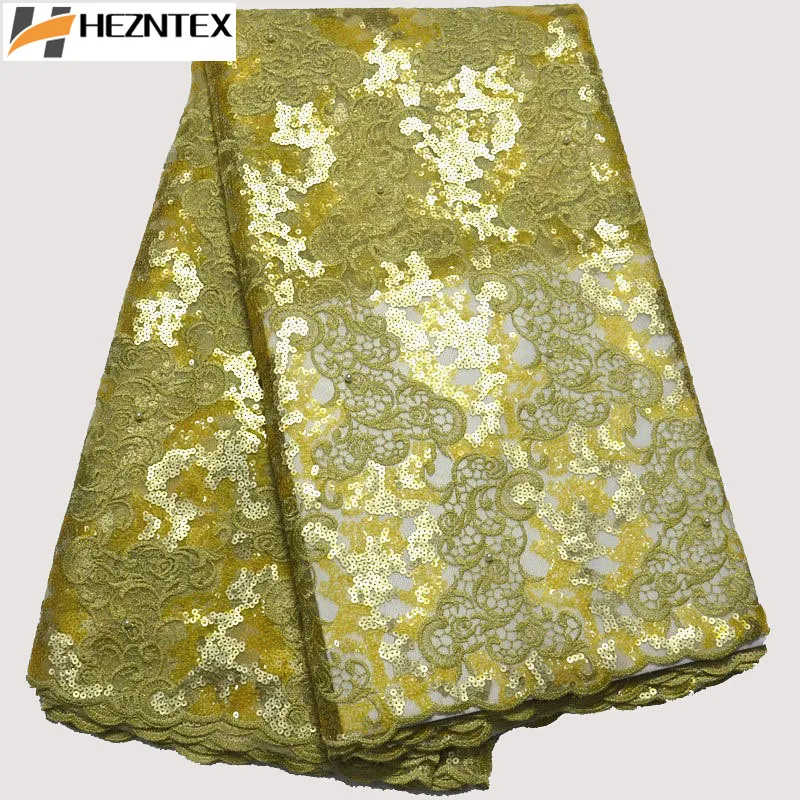 Beaded African Embroidery Lace Fabric With Sequins 5 Yards Hot Selling Organza New Design For Party PSA624-3 | Дом и сад