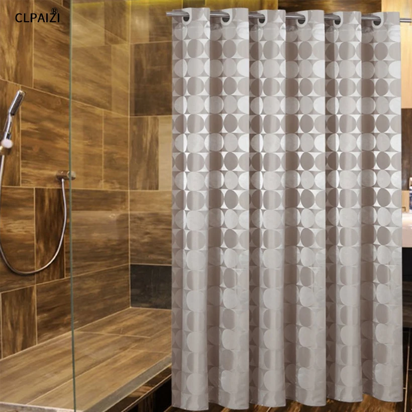 

CLPAIZI Bathroom Decoration Shower Curtain by, Round Circle Pattern Waterproof and Mildew Resistant Fabric Bath Curtains D30
