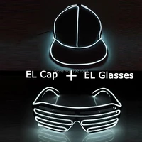 glow party dance performance props fashion led glasses el neon lighting cap el glowing product set glow in dark 10 colors