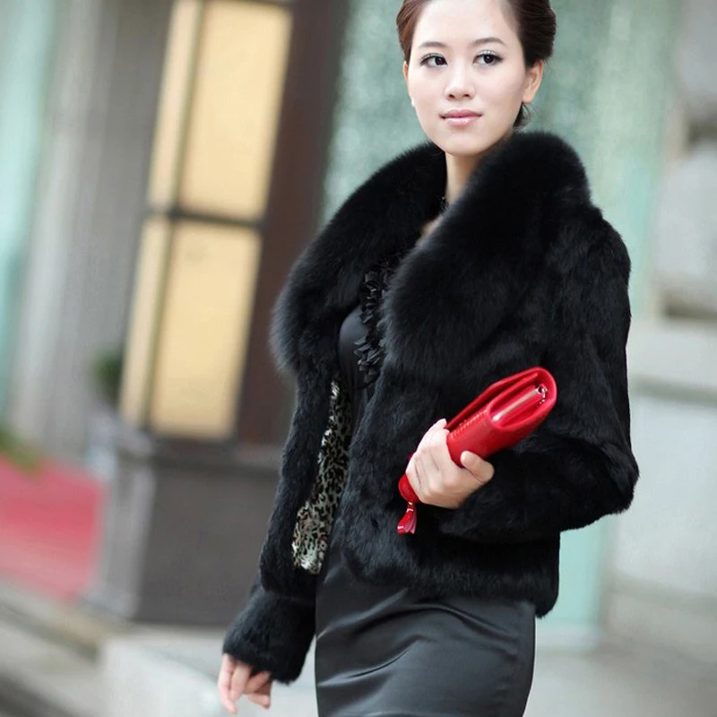 100% натуральное пальто из натурального кроличьего меха жилет с воротником