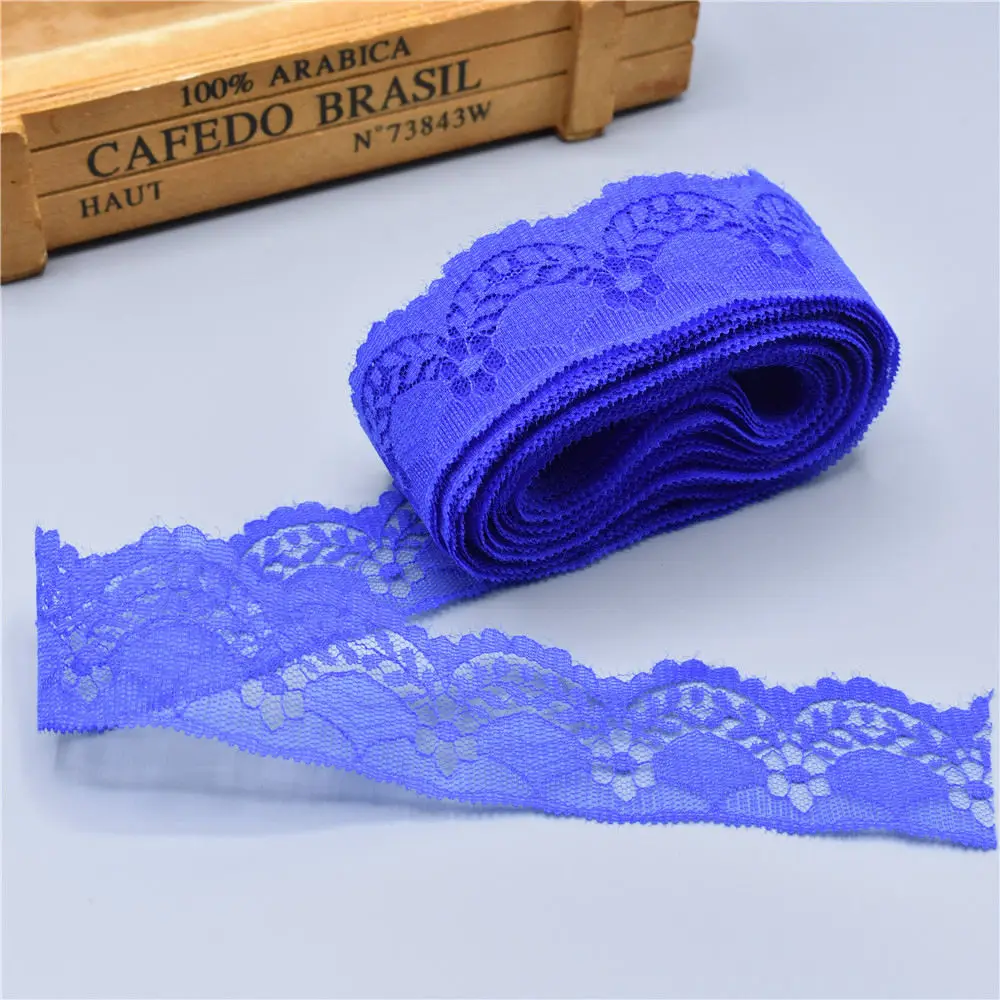 Royal blue Горячее предложение 10 ярдов/партия красивое кружево, лента, тесьма 40 мм кружевная отделка DIY вышитое Сетчатое кружево для шитья украшения африканская кружевная ткань - Цвет: Royal blue