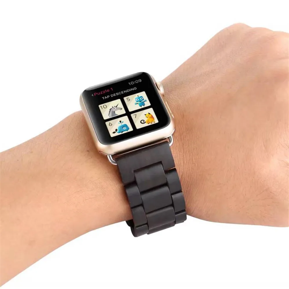 Дизайн деревянного зерна ремешок для наручных часов Apple Watch, версии 5 4, 2, 3, ремешок для наручных часов 40/44/38/42 мм Для мужчин/Для женщин часы ремень