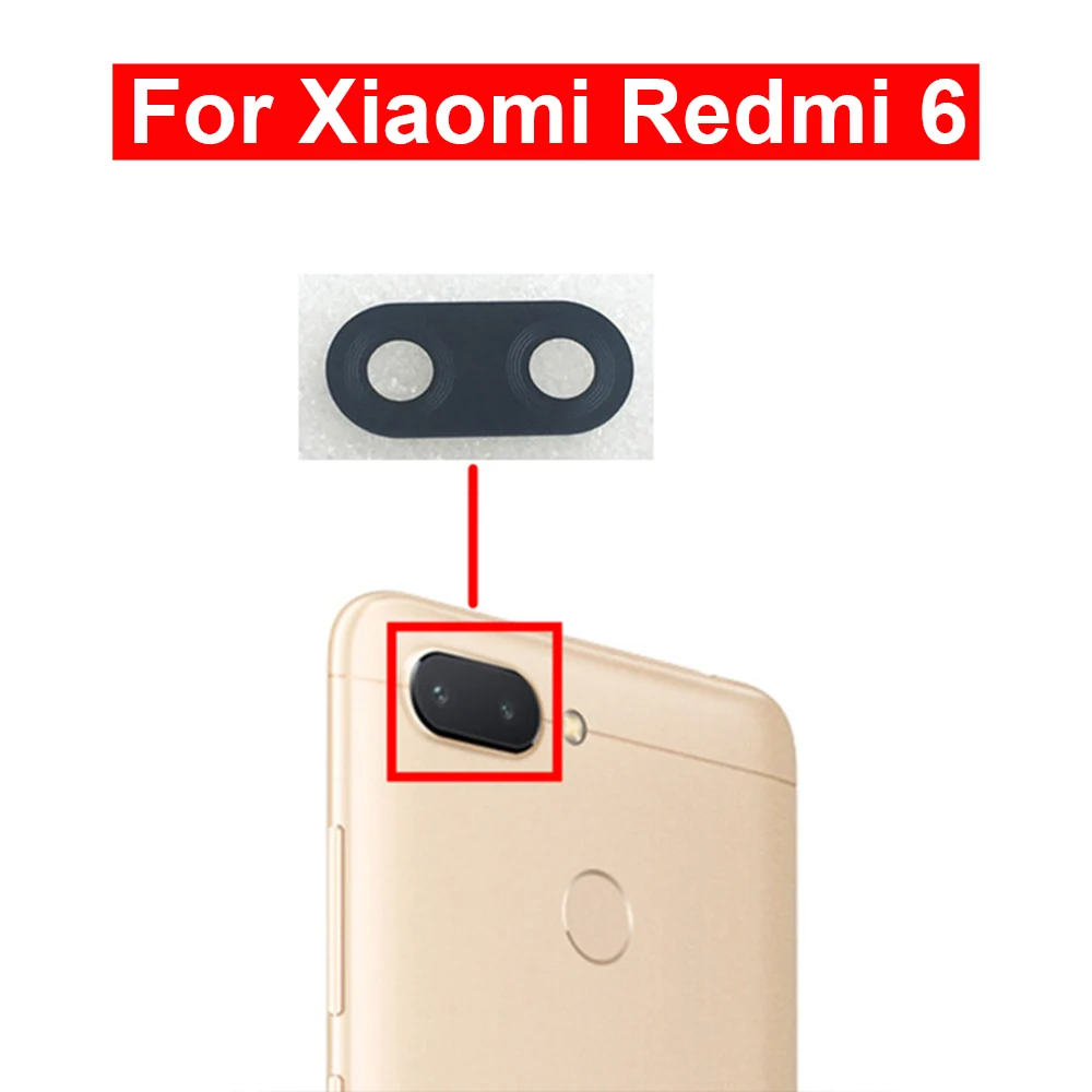 Стеклянный объектив для камеры Redmi 6 2 шт. стеклянный задней с клеем замена ремонт