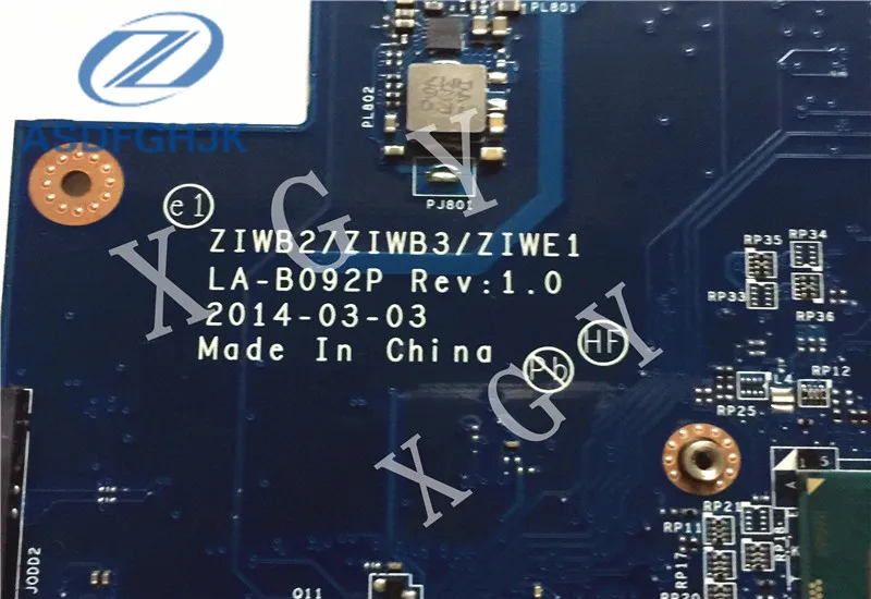 Материнская плата для ноутбука Lenovo B40 70 материнская DDR3 с процессором SR1EN Rev: 1 ZIWE1