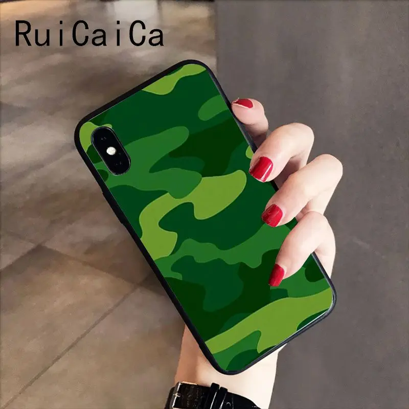 RuiCaiCa Камуфляжный мягкий чехол для iPhone X XS MAX 6 6S 7 7plus 8 8Plus 5 5S XR | Мобильные телефоны и