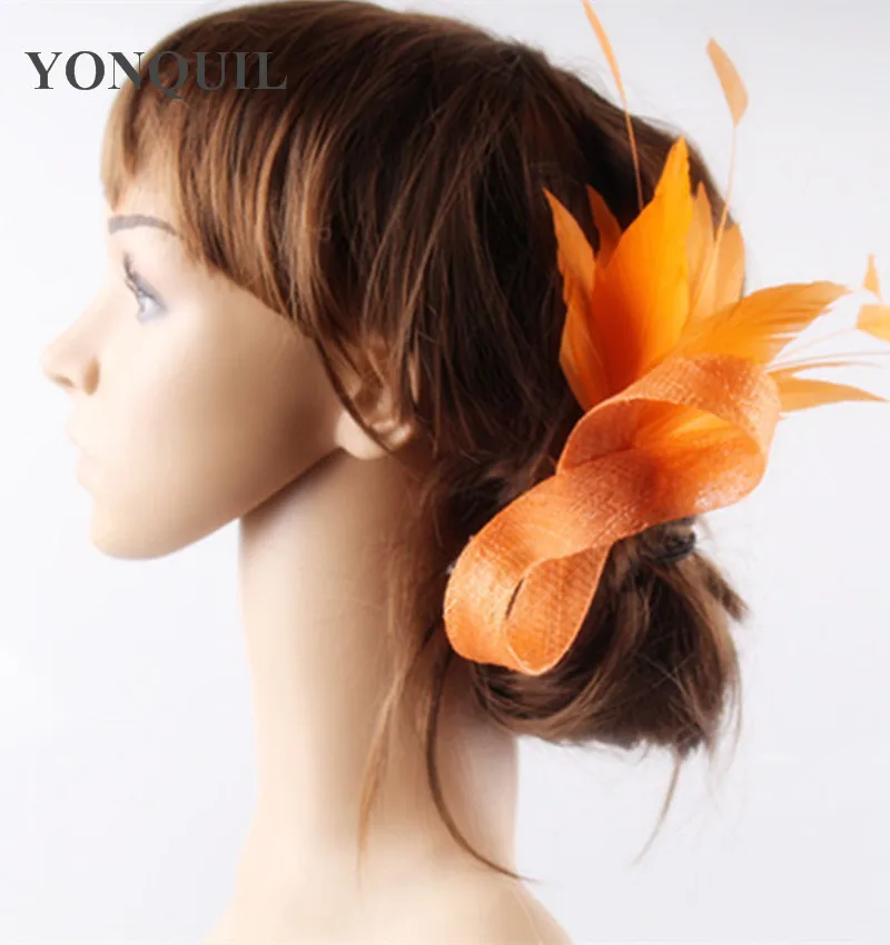 Sinamay невесты Головные уборы зажим для волос случая чародей Свадебный головной