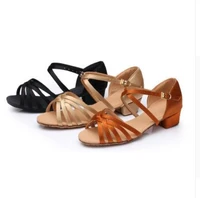 free shipping low heel cheap on sale satin women children kids ballroom salsa shoes latin dance shoes for girls