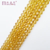 clear 8mm8x6 golden champagne crystal beads glass bead transparent facet oval light brown crystal bead loose beads70 72beads