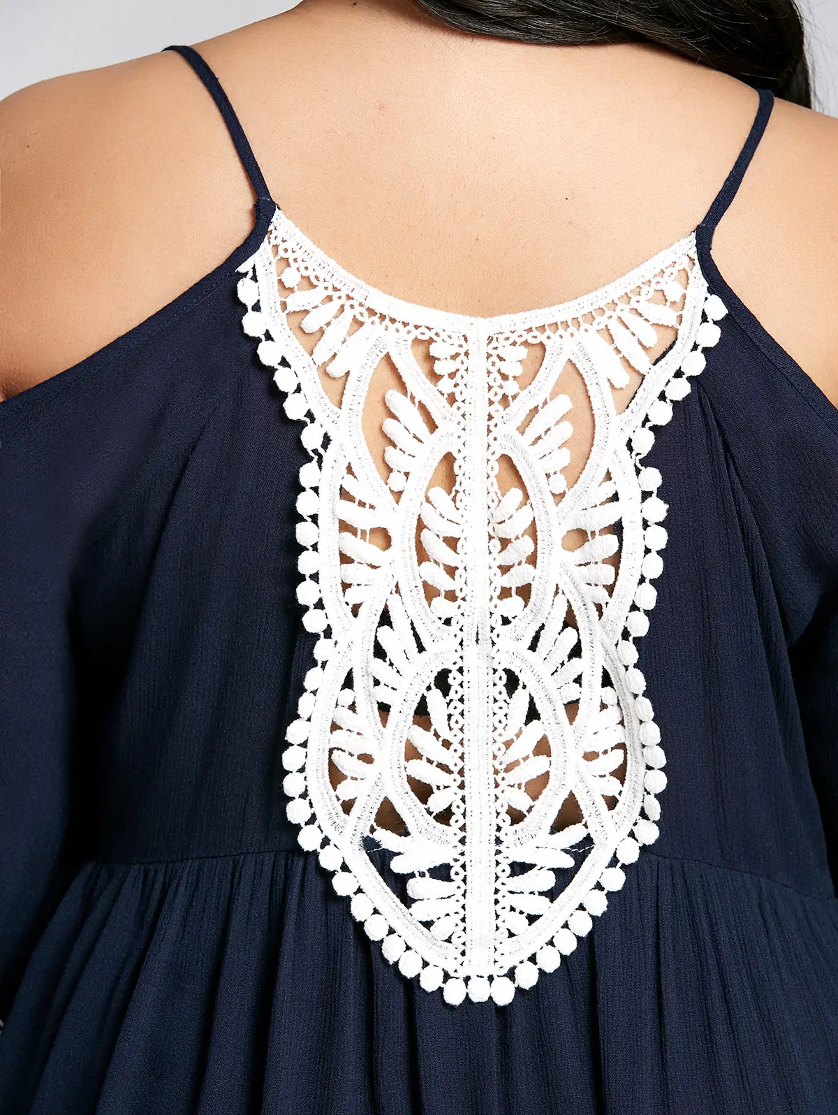 Летняя футболка с открытыми плечами Wipalo большие размеры женские топы кружевной