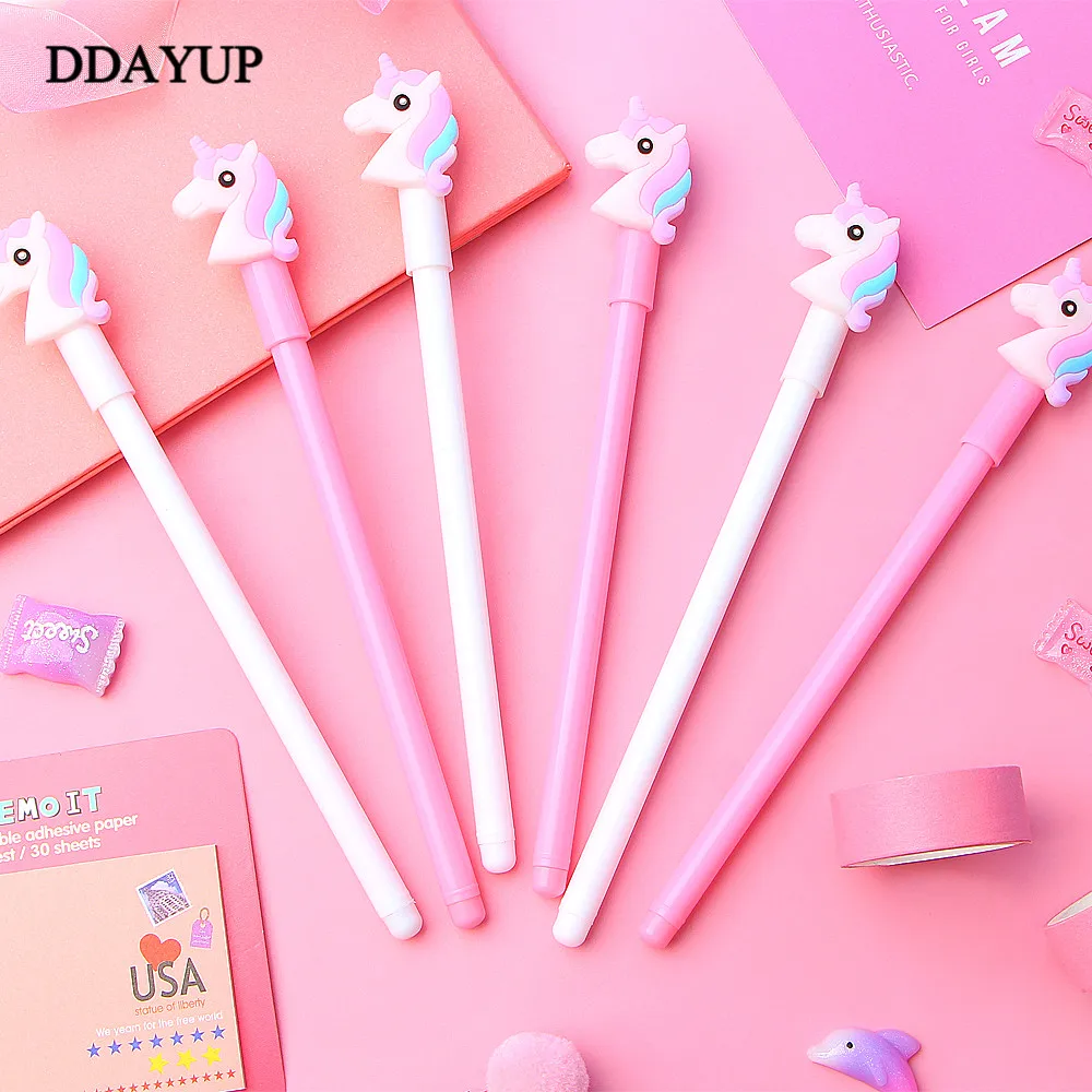 4 шт. мультяшная гелевая ручка с единорогом милые канцелярские принадлежности