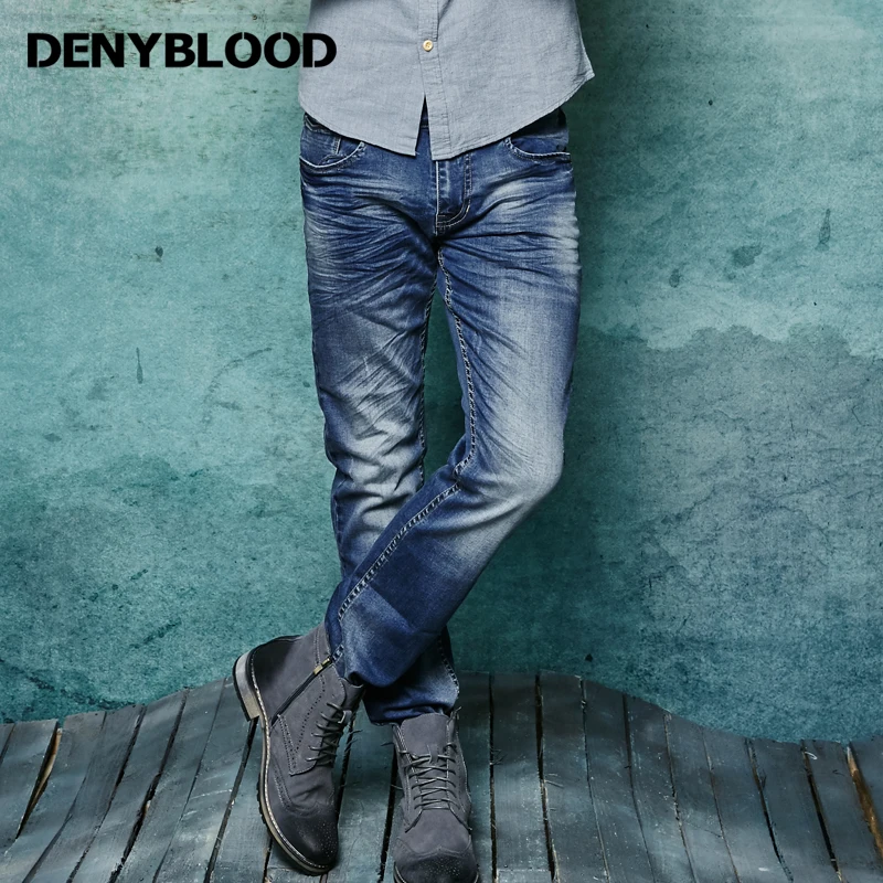 

Denyblood Jeans 2017 Spring Summer Mens Stretch Denim Jeans Slim Straight Distressed Jeans Ripped Fashion Brand Pants 158017