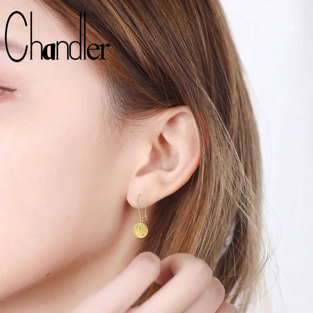 Винтажные металлические висячие серьги Chandler Ngoreru с монетами золотые медные в