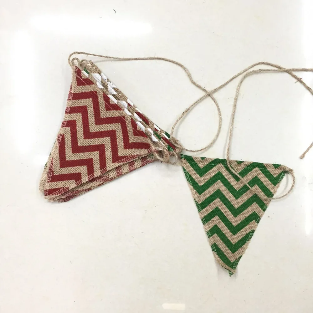 12 шт./компл. треугольная вечеринка на день рождения льняная волна флаг баннер для