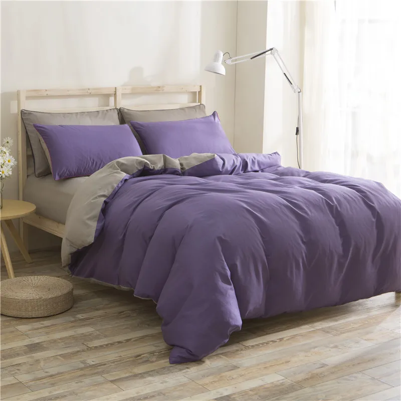 Фиолетовый сплошной цвет 4 шт. Комплект постельного белья красный комплект из