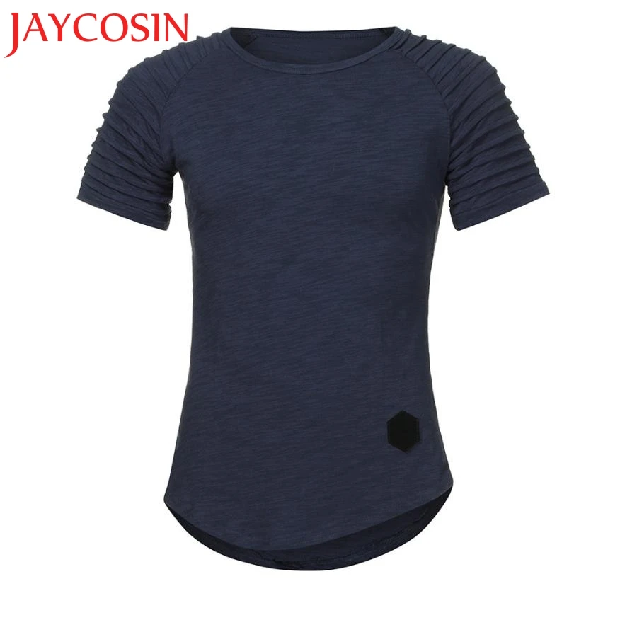 Для мужчин футболка Slim Fit с круглым вырезом короткий рукав мышцы хлопок