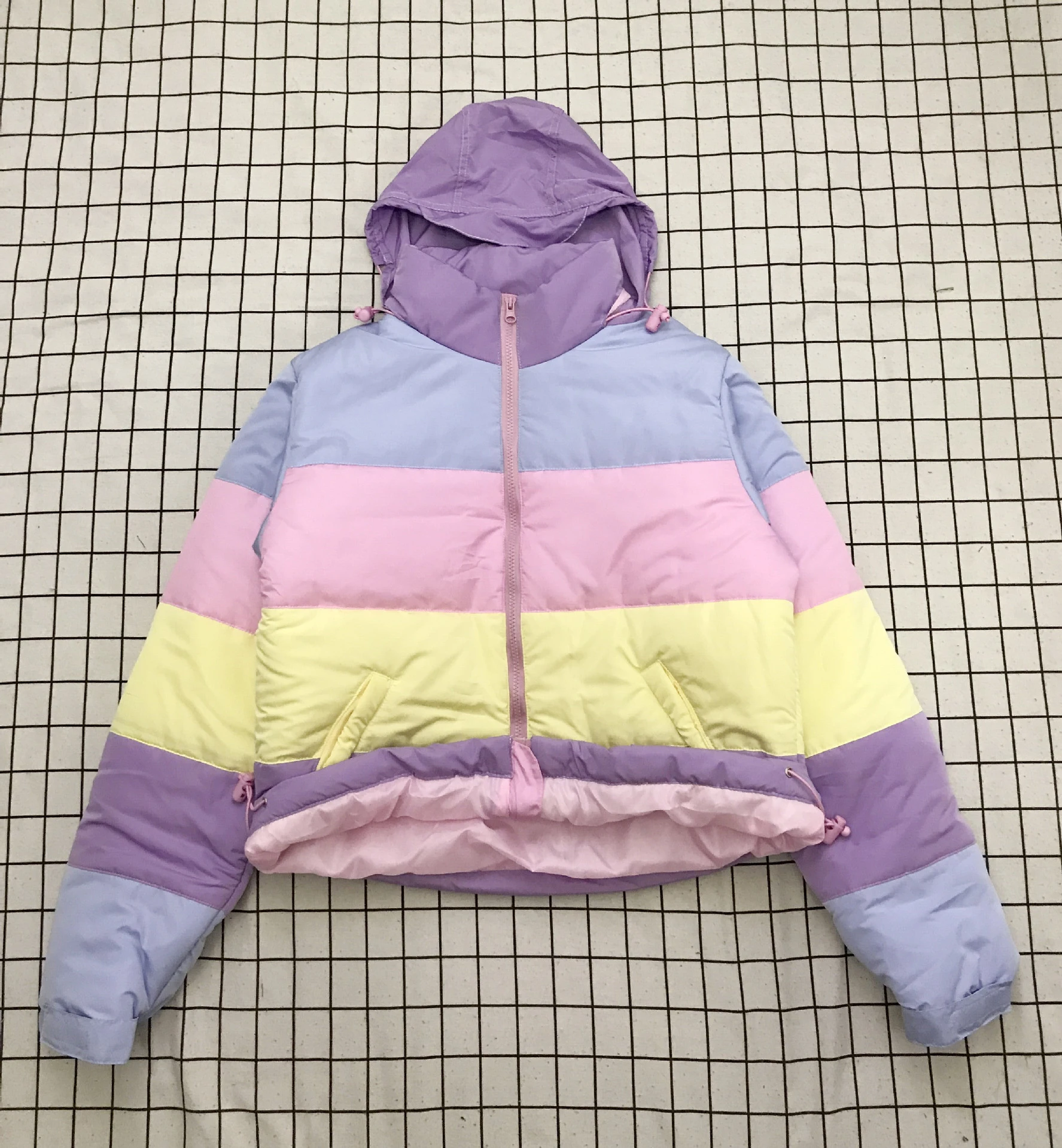 Lazy Oaf Маскарона мороженое Цвет теплый хлопок Радуга пальто jaqueta feminina Inverno casaco Feminino