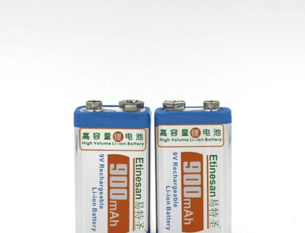 Используется для игрушек 2 шт Etinesan Super 900mAh 9v Li-Ion литиевая аккумуляторная батарея 9