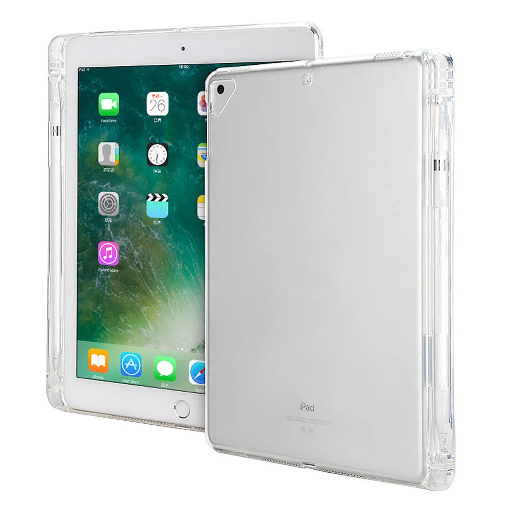 Силиконовый чехол для iPad 5 6 7 8 9 Air Air2 задняя крышка с карандашом прозрачный TPU Pro