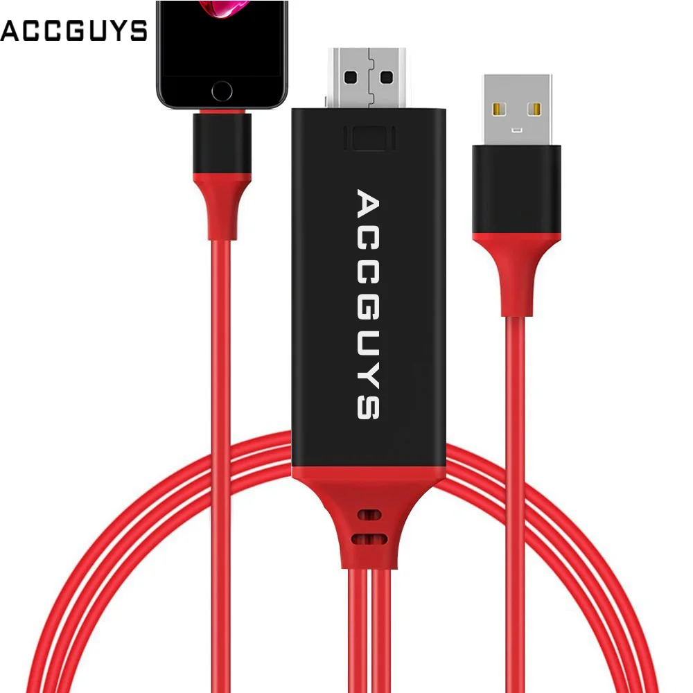 ACCGUYS HDMI кабель для освещения к HDTV ТВ адаптер цифровой AV патч корд 1080P iPad Mini Pro iPhone X 8