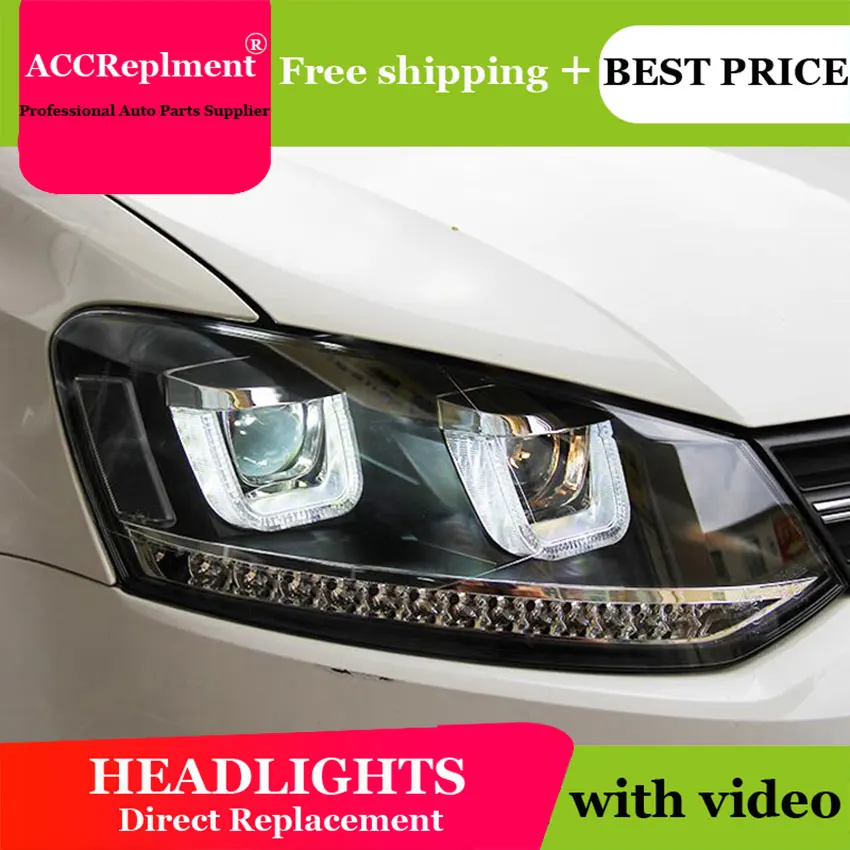 Авто. PRO для VW POLO фары U глаза ангела парковка 2012 2015 поло светодиодный свет бар Q5 би