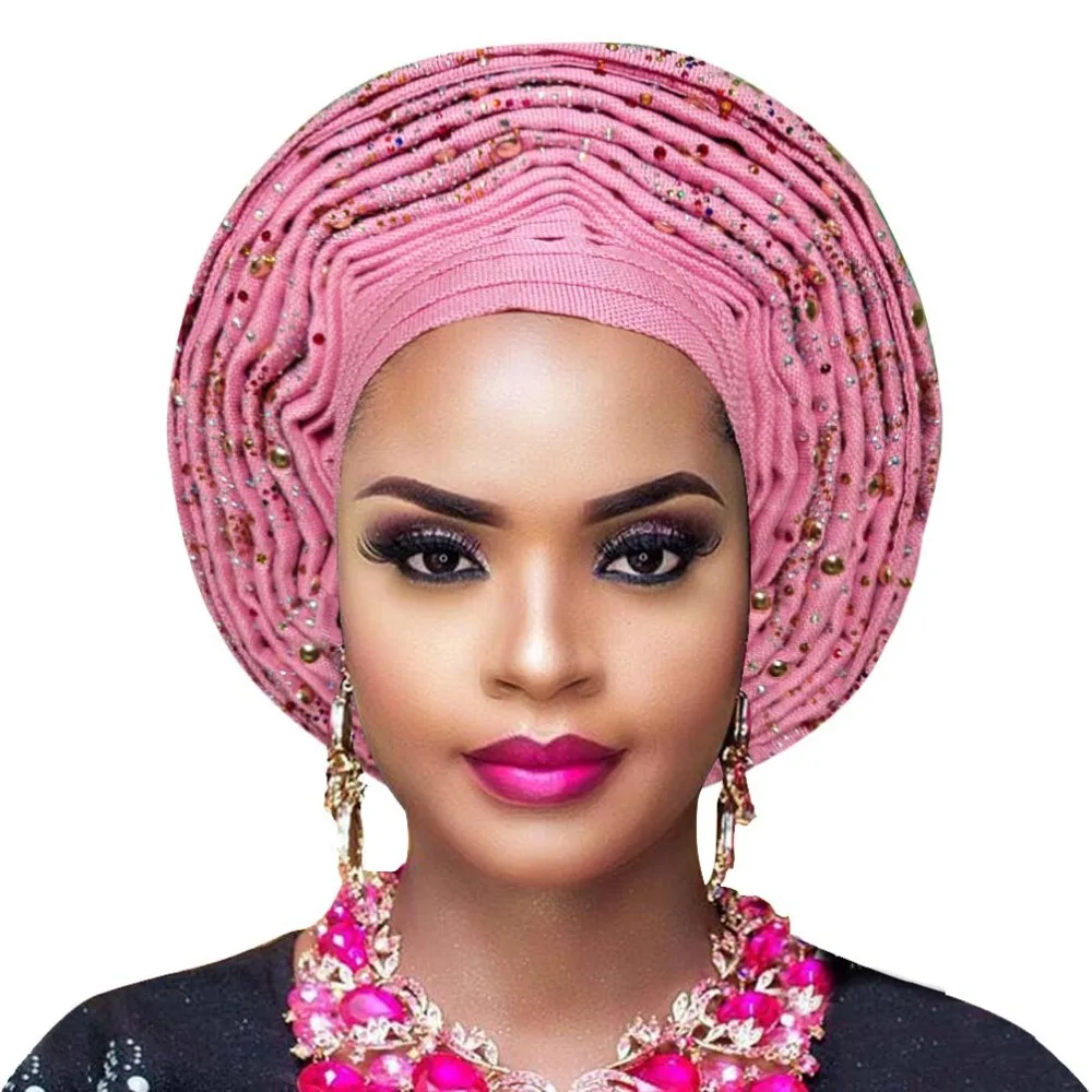Aso oke головной убор геле нигерийский головной убор Африканский головной убор Авто геле женский головной убор Дамский тюрбан для свадьбы