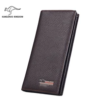 kangaroo kingdom fashion men wallets genuine leather long credit card holder purse brand wallet