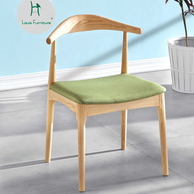 

Обеденные стулья Louis Fashion из белого вощеного дерева, Современные Простые деревянные журналы