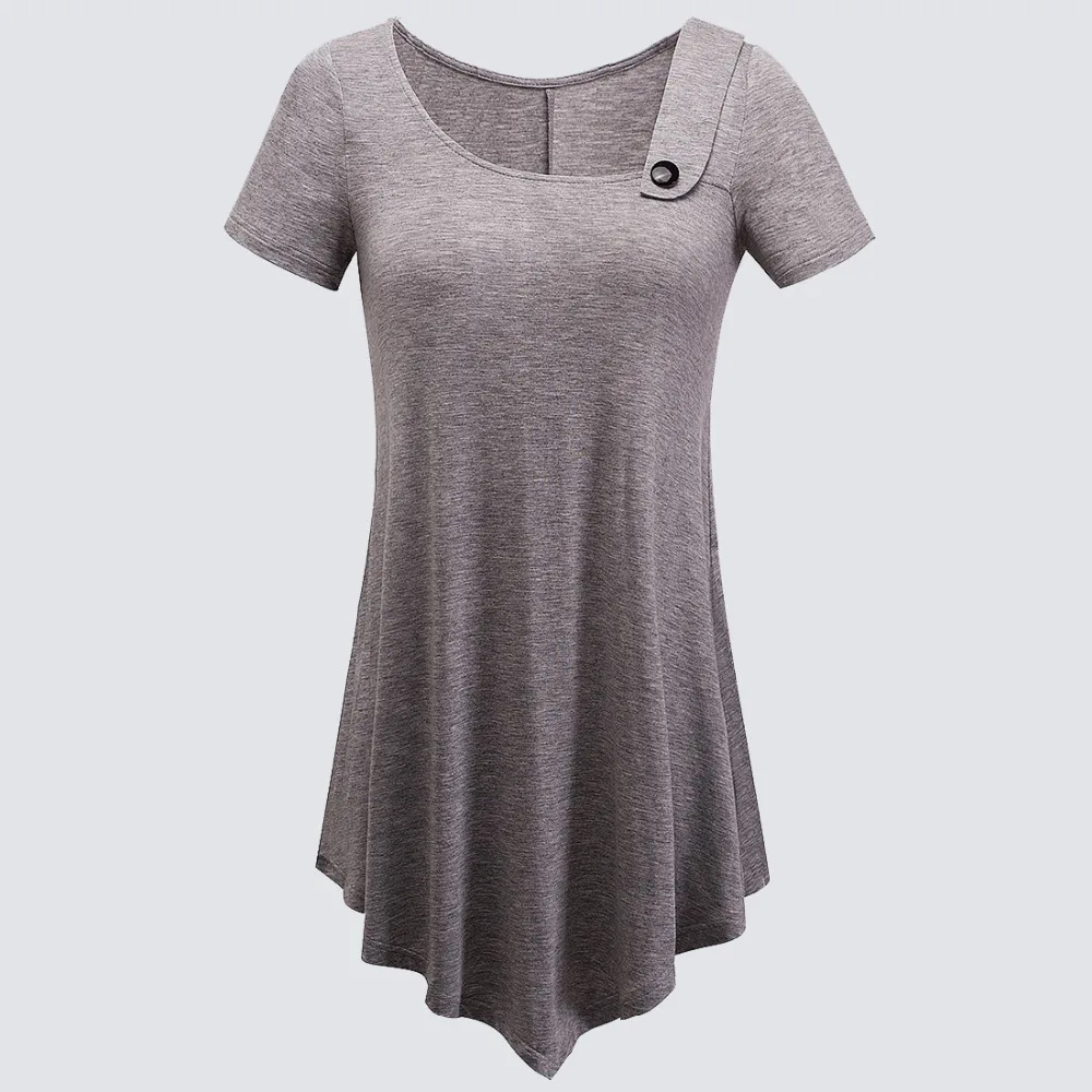 Повседневная летняя свободная футболка с коротким рукавом Женская Базовая