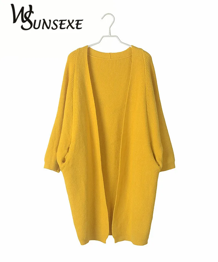 Batwing Sleeve Knitted Long Cardigan Sweaters Female Casual Loose Kimono Cape 2017 Warm New Autumn Winter Sweater Women |