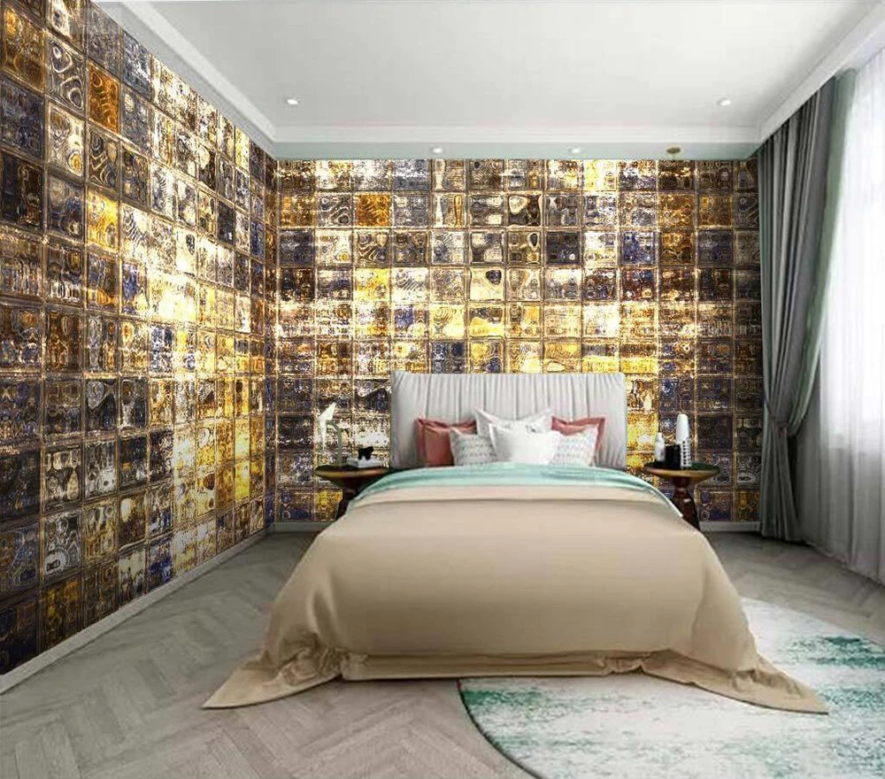 

Decorative wallpaper Yellow modern metal industrial style background wall
