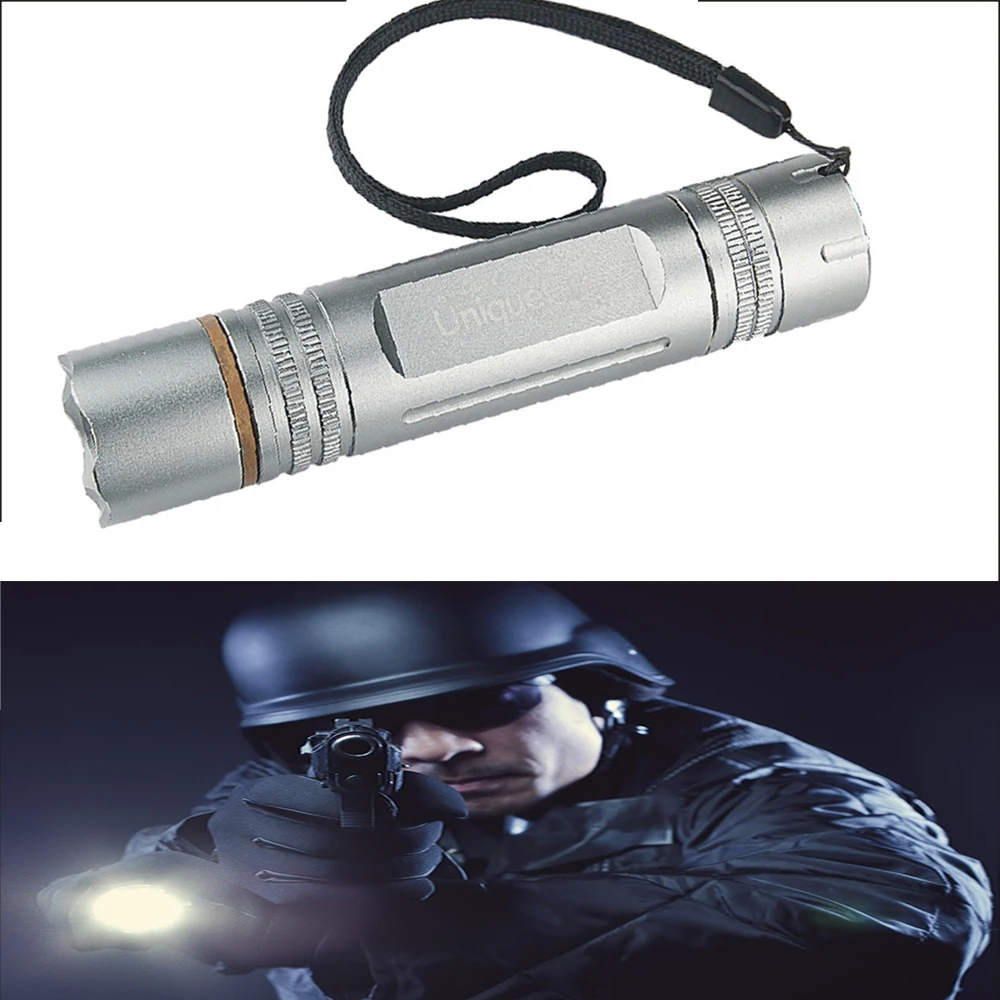 UniqueFire Mini Taschenlampe разъем Лотос дизайн атак UF 801 Q5 Led серебристый алюминиевый сплав