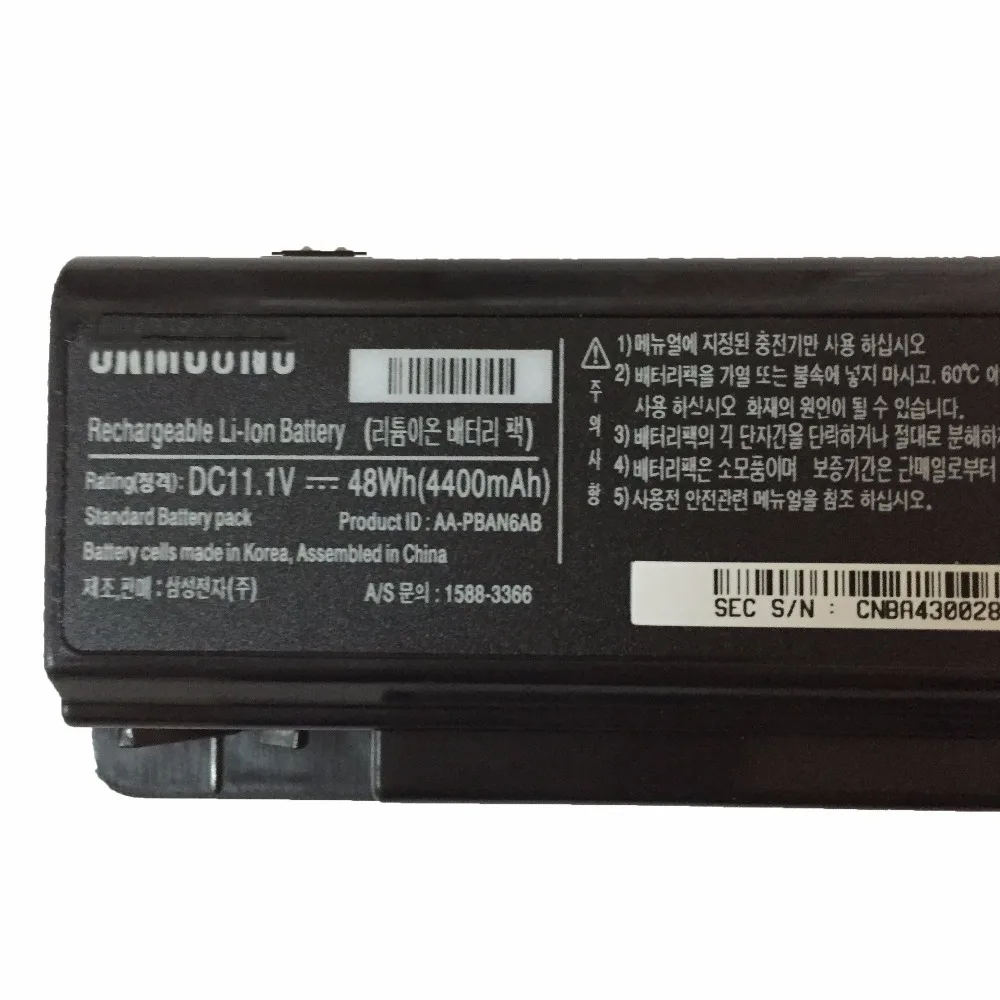 11 1 V 48WH 4400 мА/ч новый оригинальный AA-PBAN6AB Аккумулятор для ноутбука SAMSUNG P200 P210 P230 P330
