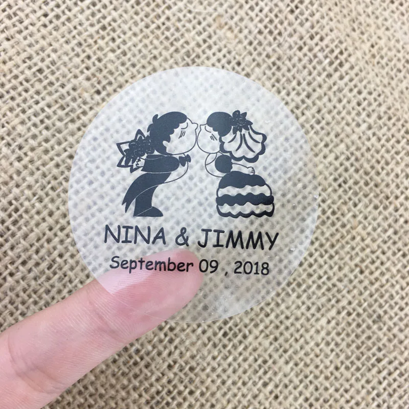 Бесплатный дизайн на заказ 100 шт персональный транспонент Свадебный стикер s День