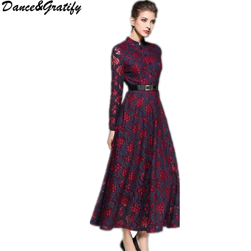 Женское кружевное платье длиной до щиколотки Dance & Gratify элегантное винтажное
