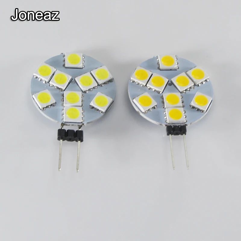 Joneaz 4x G4 bombilla led 12 В 2 Вт круглая форма SMD 5050 9 светодиодов лампы декоративные огни
