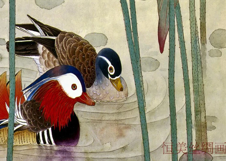 100% Высокое качество китайская художественная живопись цветок лотоса/утка