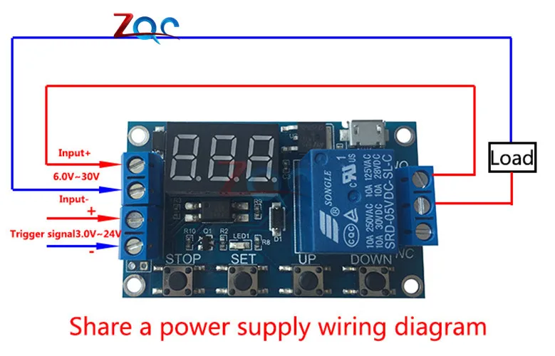 WS16 DC 6-30 в Поддержка Micro USB 5 В светодиодный дисплей Автоматизация таймер задержки цикла контроль выключения реле времени задержки 6 в 9 в 12 В 24 В