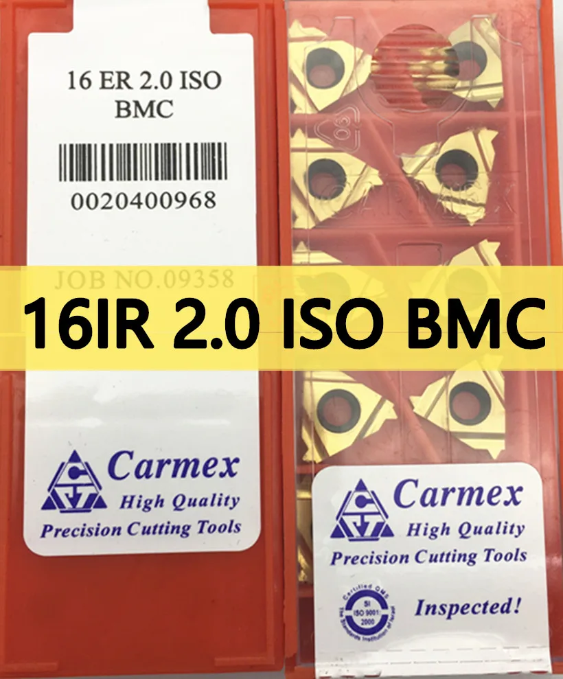 16IR 2 0 ISO BMC 10 шт./компл. карбидная вставка Carmex CNC с внутренней резьбой обработка