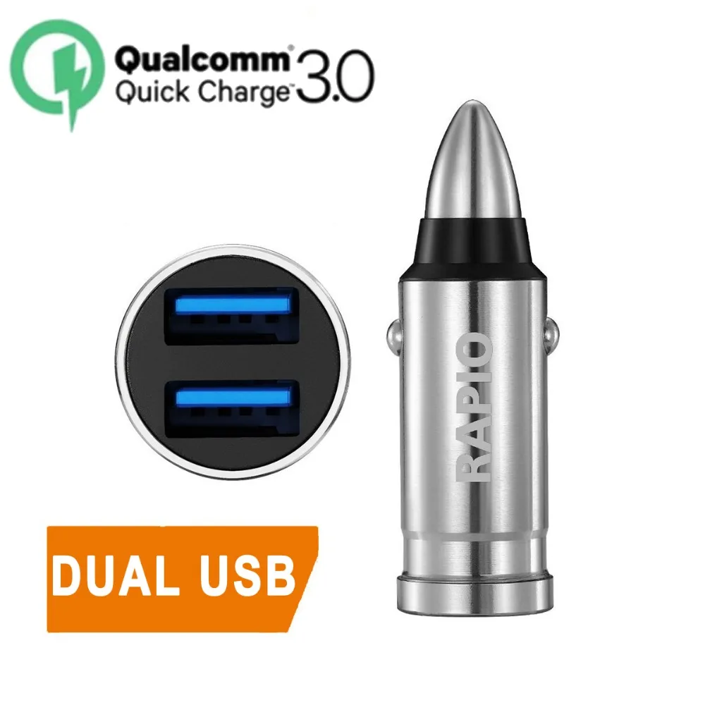 Пуля warhead USB Автомобильное зарядное устройство для iphone android мобильных телефонов