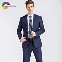 navy blue formal men suits for business slim fit groom tuxedos 2 pieces jacketpants best man blazers costume homme ternos