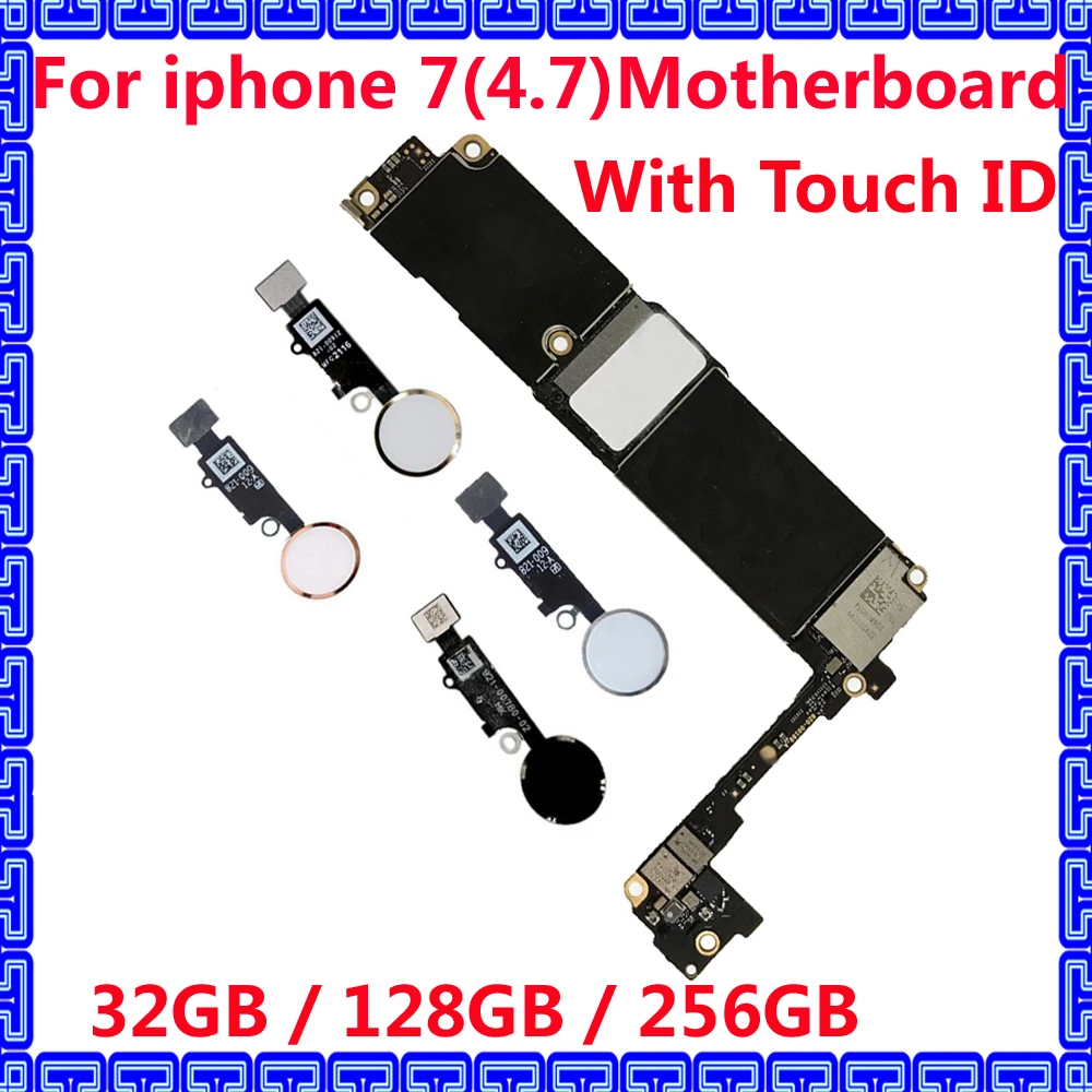 

Оригинальная материнская плата для iphone 7 разблокированная по всему миру логическая плата IOS 32 Гб 128 ГБ 256 ГБ материнская плата с/без touch ID