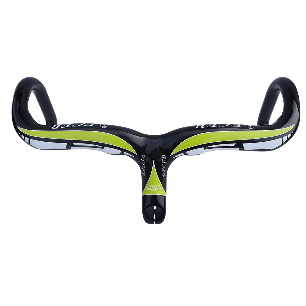 

Specials! Full Carbon Fiber Road Bicycle Integrated Handlebar with stem Carbon Road Handlebar Bike Parts 28.6mm FCFB