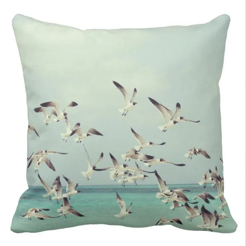 Чехол на подушку Seagul в полете с синим небом и белым облаком|pillow case|throw pillow casescase |