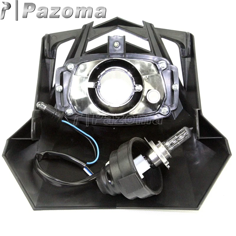12V 35W H4 Hi/короче спереди и длиннее сзади) луч Мотокросс фар Endruro Байк супермото фара